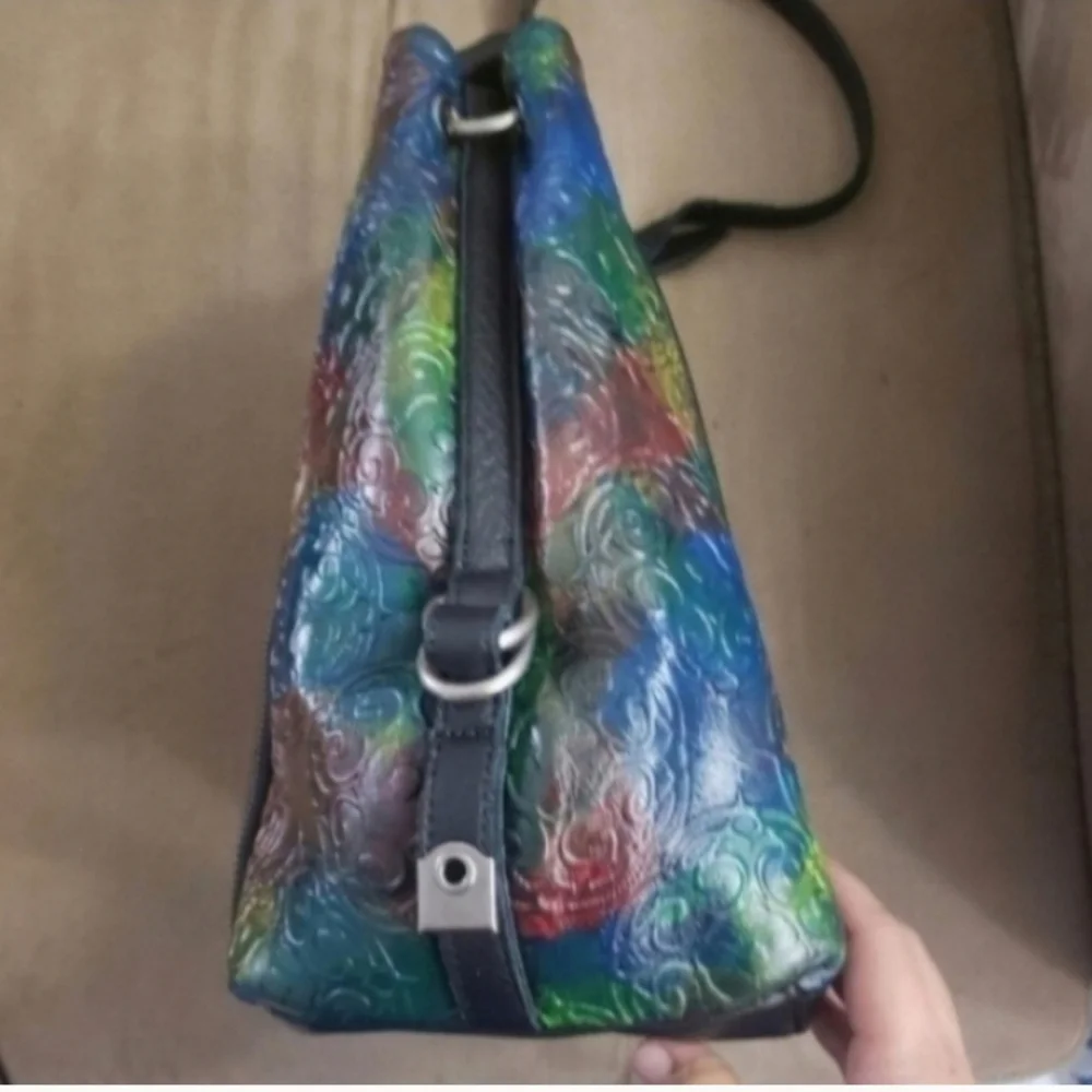 The Sak Ojai hand painted leather rainbow tote bag